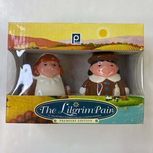 Publix The Lilgrim Pair Premiere Edition Salt & Pepper Shakers Set With Box - Picture 2 of 13
